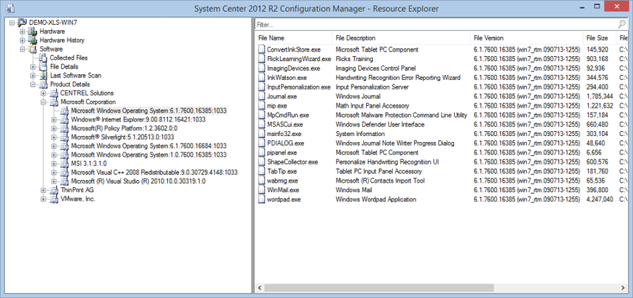 SCCM software inventory