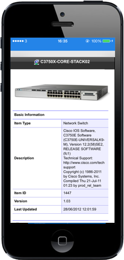 A screenshot showing network switch configuration on an iPhone