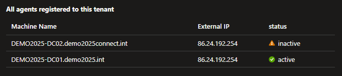 Screenshot of the agents in Entra Admin UI.