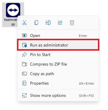 TeamViewer run as administrator screenshot