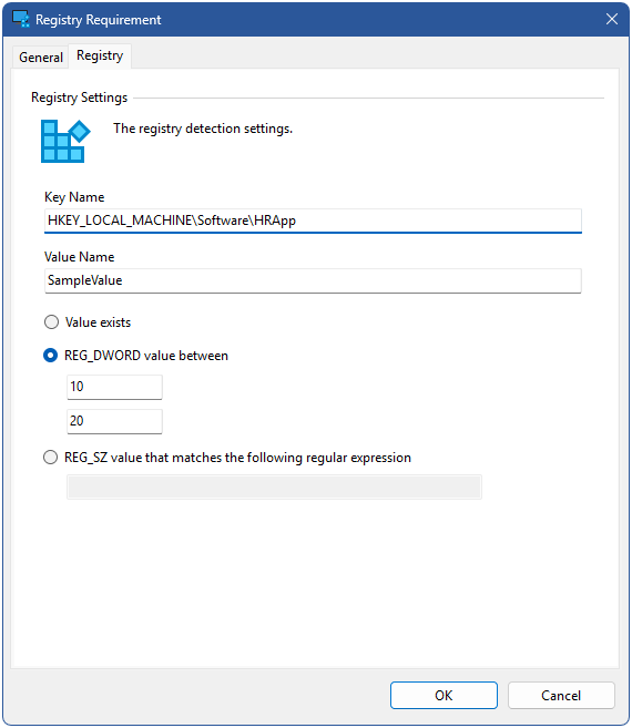 Screenshot of a shortcut registry requirement in the XIA Links interface