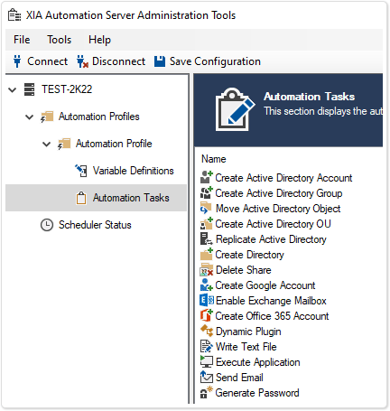 XIA Automation Administration Tools