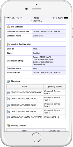 XenDesktop site mobile screenshot