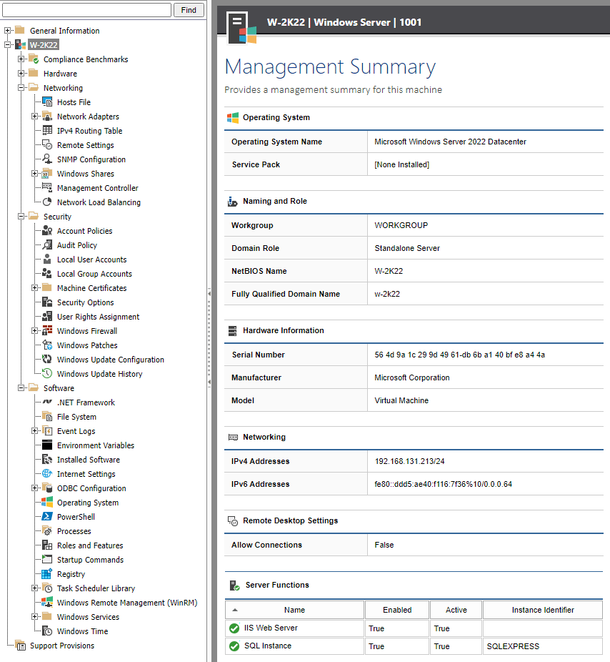 A screenshot showing an Azure Windows virtual machine management summary