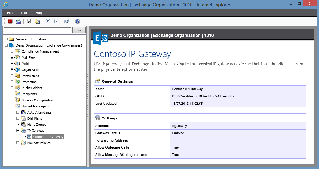 Screenshot of IP Gateway settings in the XIA Configuration web interface