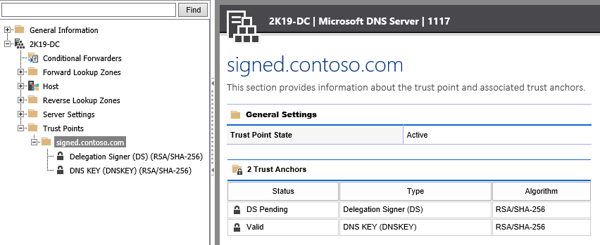 Screenshot showing Trust Points in the XIA Configuration web interface