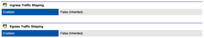 XIA Configuration PDF output screenshot of port group traffic shaping