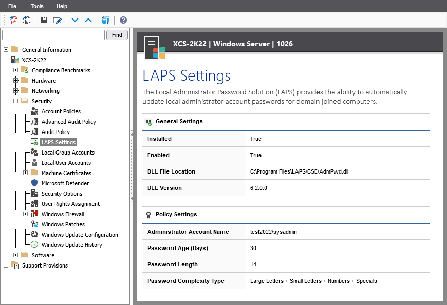 A screenshot showing Local Administrator Password Solution settings