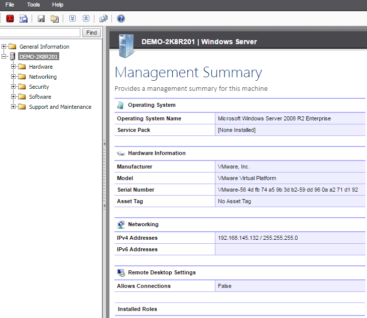 Server Inventory Tool Document Windows Server Configuration