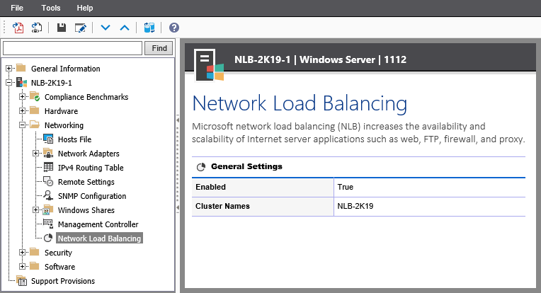 Screenshot of Network Load Balancing settings in the XIA Configuration web interface