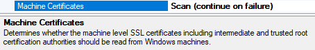 Screenshot showing the Machine Certificates option in the XIA Configuration Client