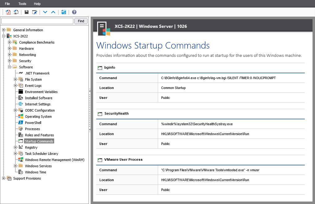 Screenshot showing Startup Commands in the XIA Configuration web interface