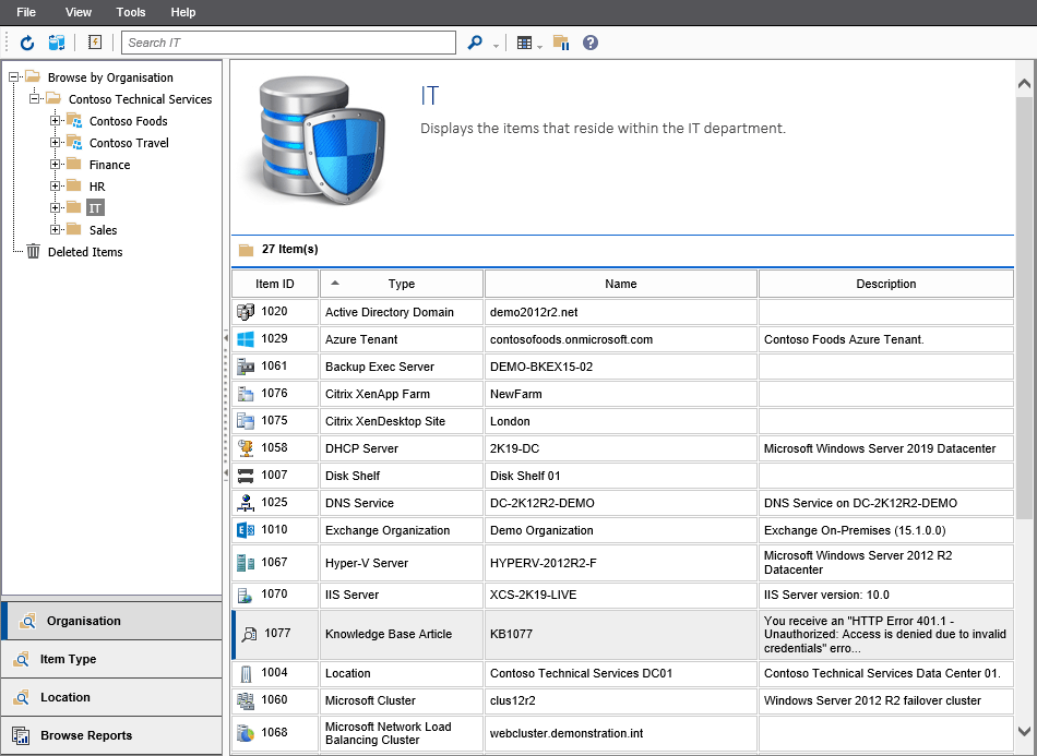 Screenshot showing a knowledge base article alongside other items in the XIA Configuration web interface