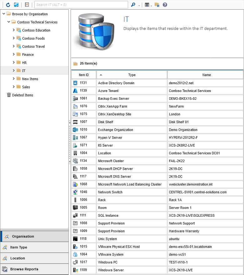 Screenshot showing servers and server roles in the XIA Configuration web interface
