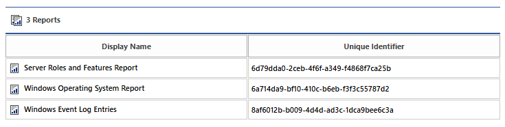 Screenshot showing the reports added to a report binder