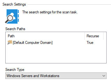A screenshot showing Active Directory search settings in the XIA Configuration Client