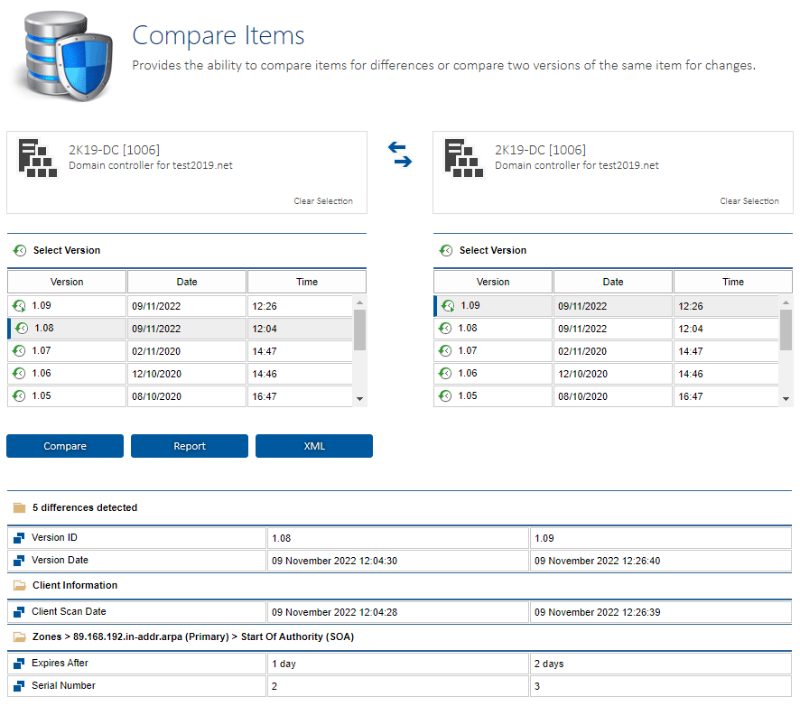 Screenshot showing DNS server changes in the XIA Configuration web interface