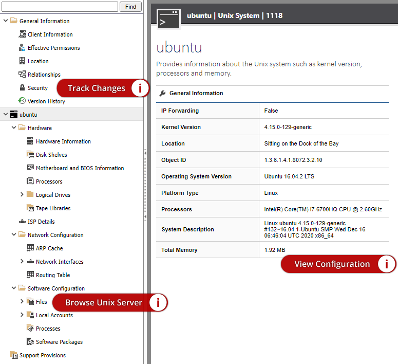 A screenshot showing Unix settings in the XIA Configuration web interface