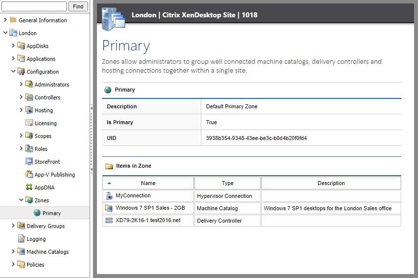 Screenshot of zone settings in the XIA Configuration web interface